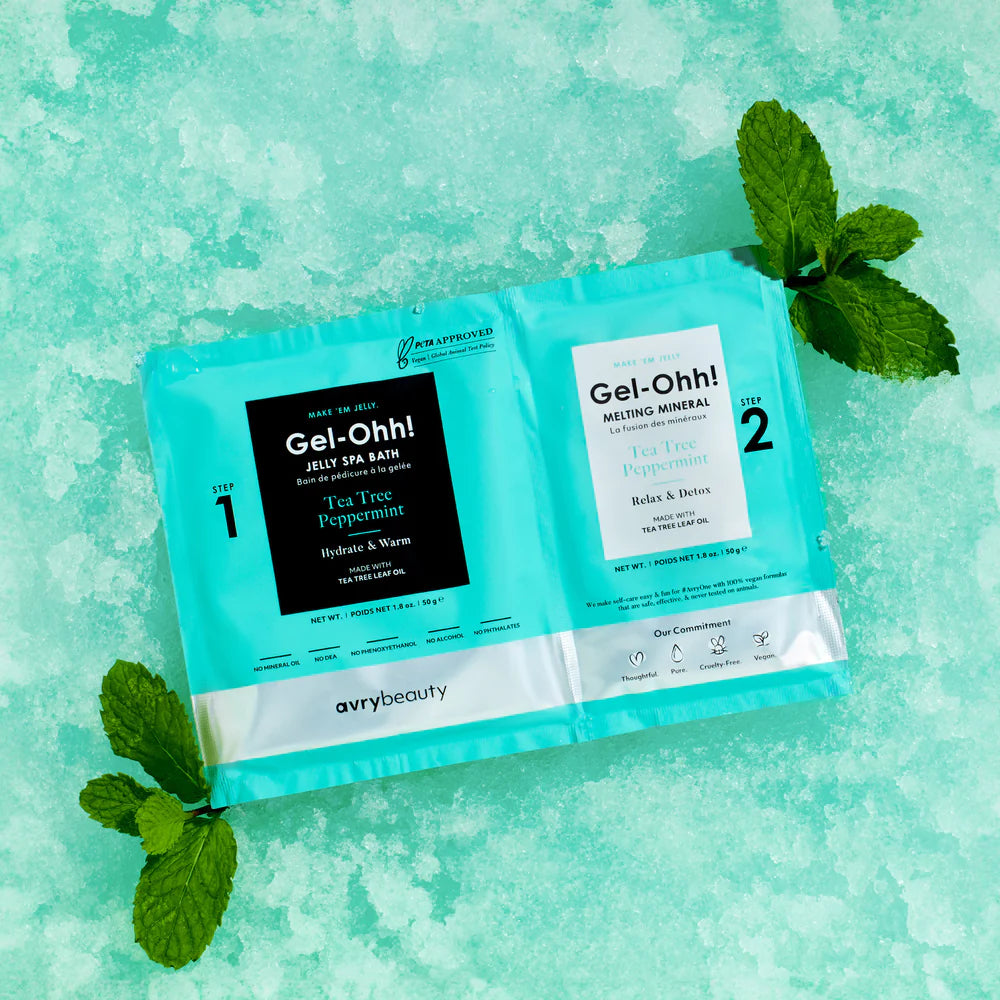 Avry - Gel-ohh Jelly Spa Pedi Bad Tea - Tree & Pebermynte