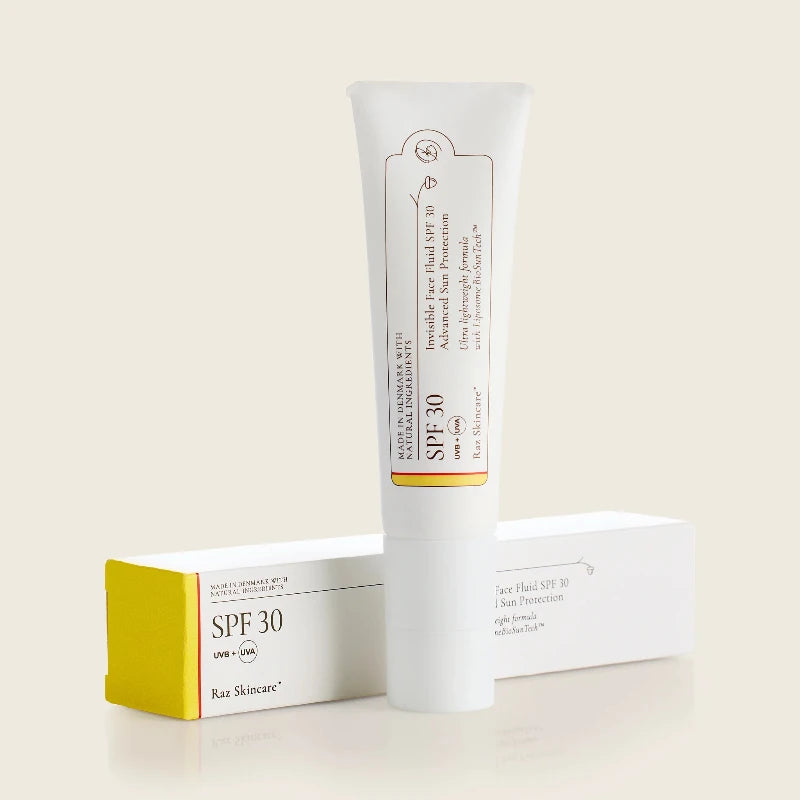 Raz Skincare - SPF30 - Invisible Face Fluid Solcreme - 50ml