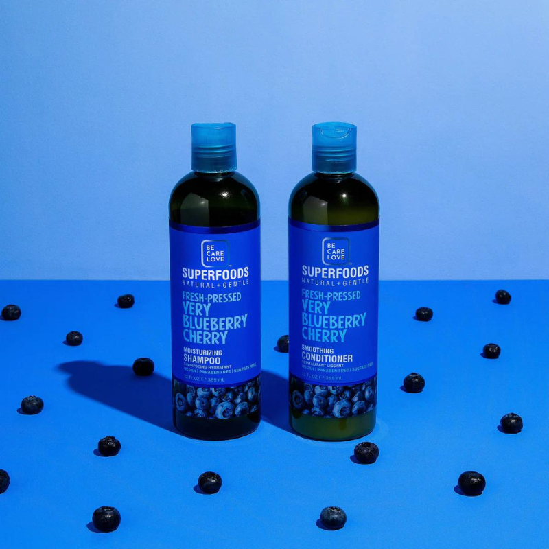 Be Care Love - Superfoods - Moisturizing Shampoo - Very Blueberry Cherry - (God til sarte og følsomme hårbunde) - 355 ml