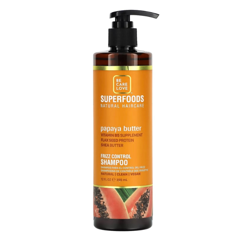 Be Care Love - Superfoods - Frizz Control Shampoo, Papaya Butter - 355 ml.
