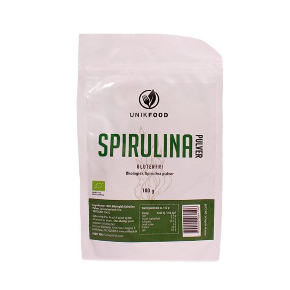 Unik Food - Spirulina pulver - Glutenfri 100g