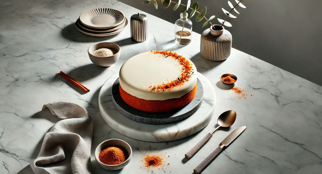 En svampet, krydret gulerods-squashkage uden laktose, gluten og raffineret sukker