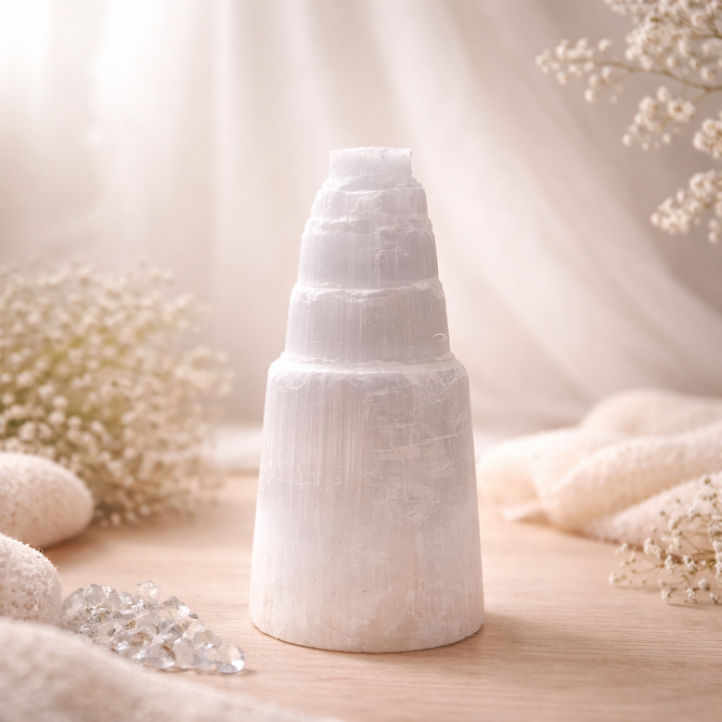 Namiso - Selenit krystal tårn - 15 cm (mellem)