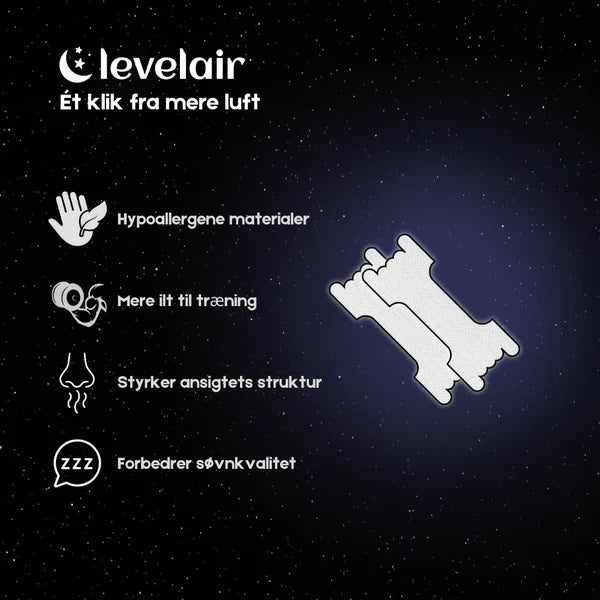 Levelair - Næsetrips (Modvirker snorken) - Gennemsigtige 30 stk