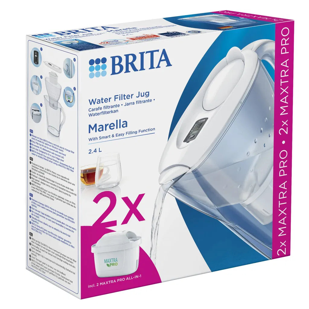 Brita - Marella ME4W inkl. 2 MXPro Kande Vandfilter Hvid