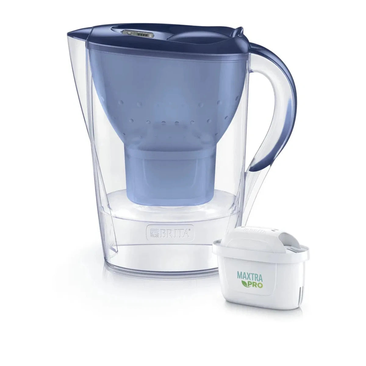 Brita - Marella kande Mørk Blå  (ME4W) inkl. 3 MXPro Vandfilter - 2,4 liter