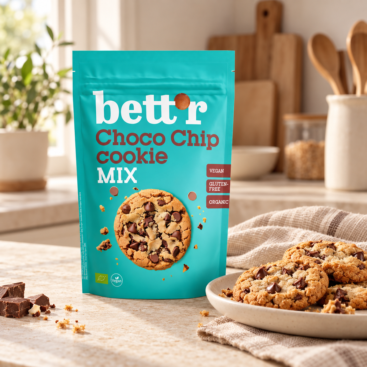 Bett'r - økologisk og glutenfri Chocolate Chip Cookie Mix - 300 g.