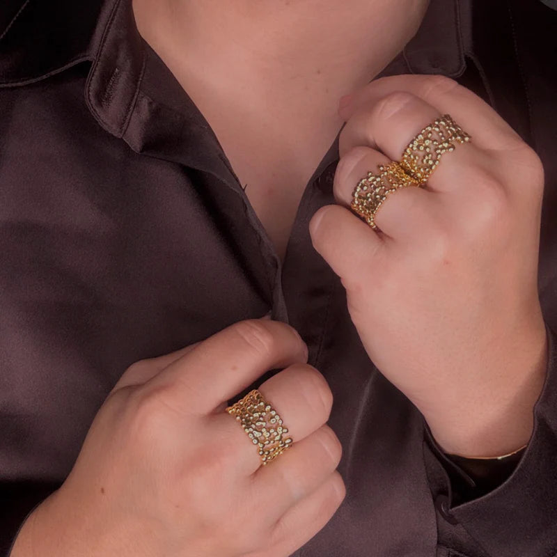 WOLFF JEWELRY - Boble Ring - 18 kt. guldbelagt (7/54) Vol. 2 Vandfast