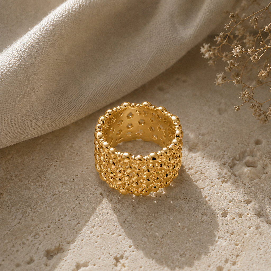WOLFF JEWELRY - Boble Ring - 18 kt. guldbelagt Vol. 2 Vandfast