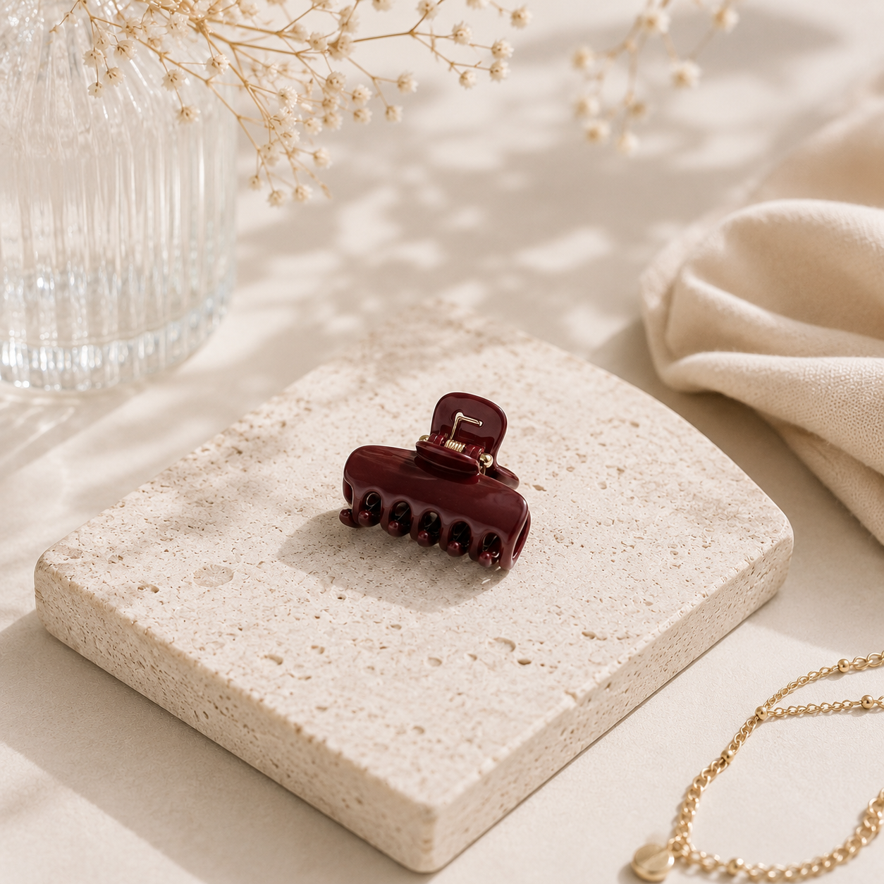 FORUDBESTILLING: Namiso - Nia - elegant hårklemme - Bordeaux (Mini)