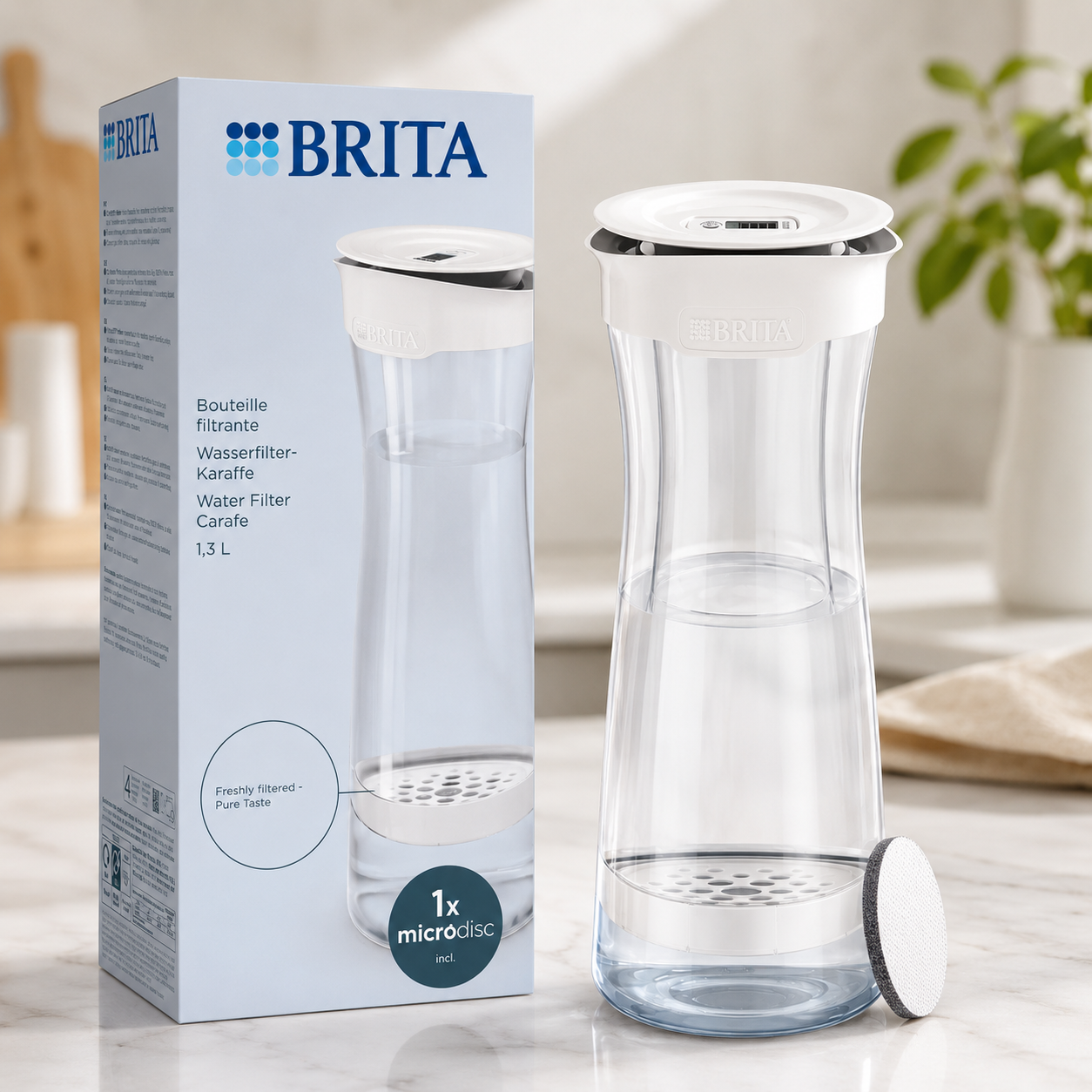 Brita -Vandfilterkaraffel Vandfiltrering Hvid - 1,3 L.
