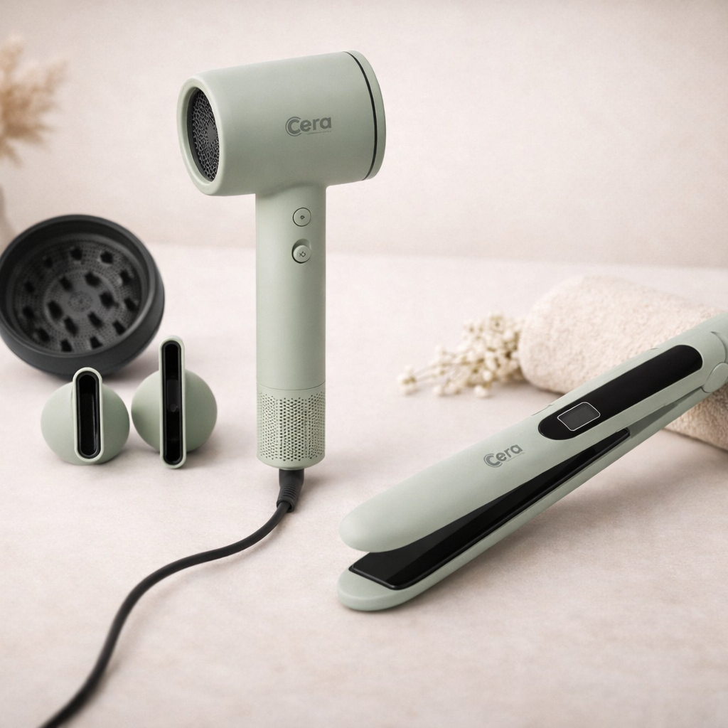 Cera - PRO BLDC Hårtørrer og fladjern i mint
