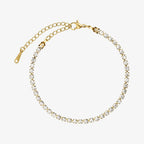 Wolff Jewelry - Crystal Tennis Bracelet - 18 karat guldbelagt