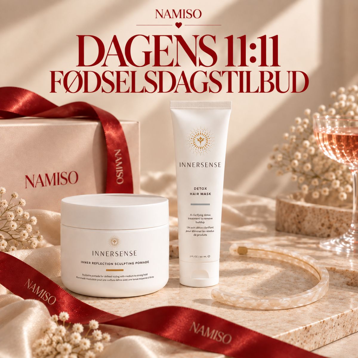 Dagens 11:11 tilbud - Innersense Pomade + GRATIS Detox maske & hårbøjle