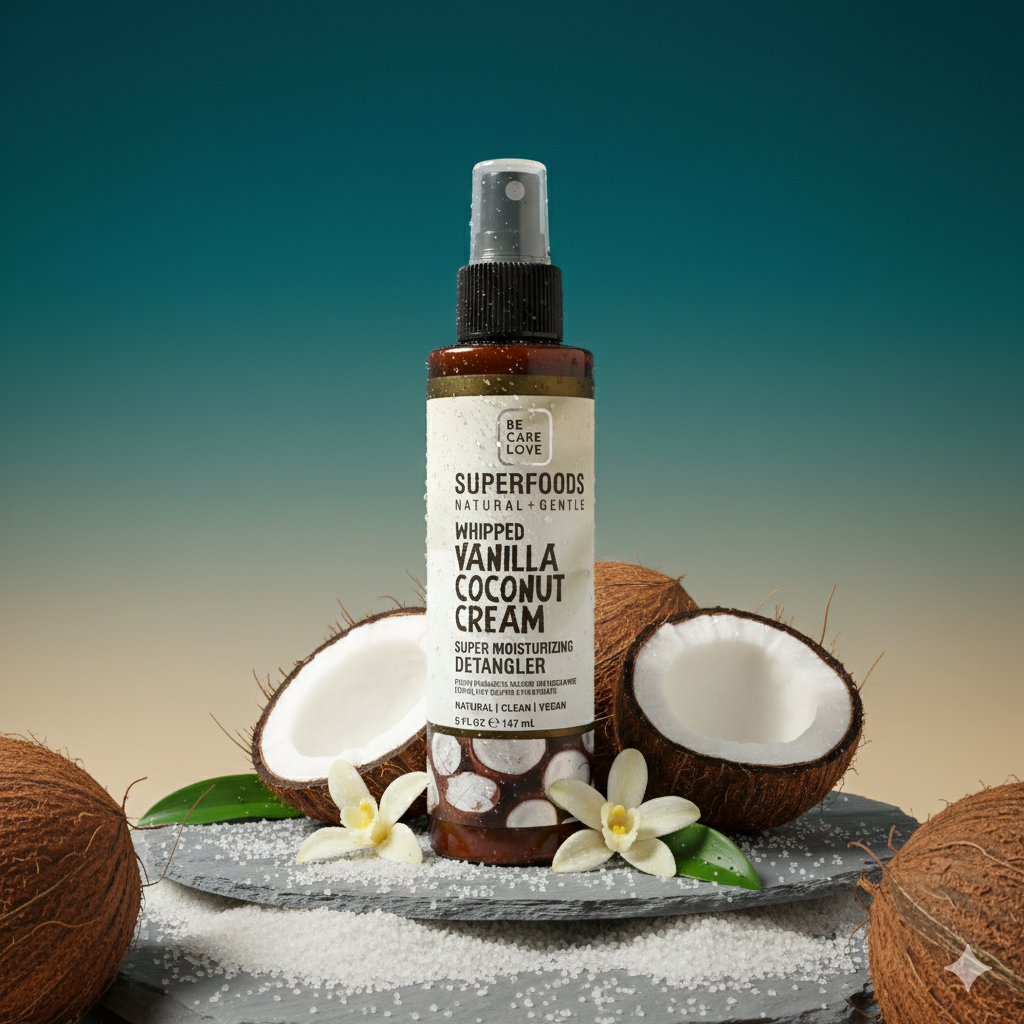 Be Care Love - Superfoods - Super Moisturizing Detangler, Whipped Vanilla Coconut Cream - 147 ml