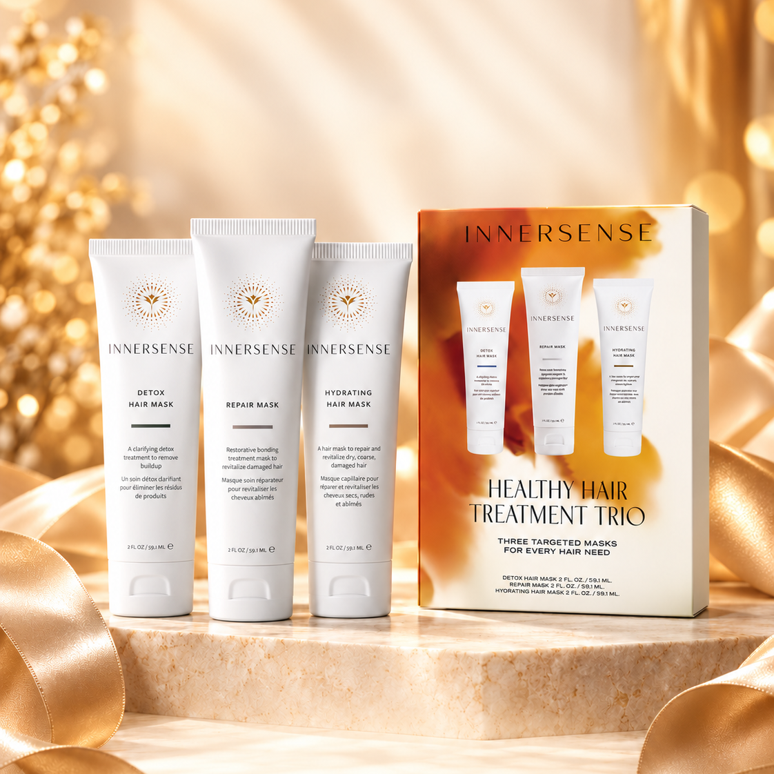 Innersense Gavesæt - Healthy Hair Treatment Trio - Detox Hair Mask, 59 ml + Repair Mask 59 ml + Hydrating Hair Mask 59 ml