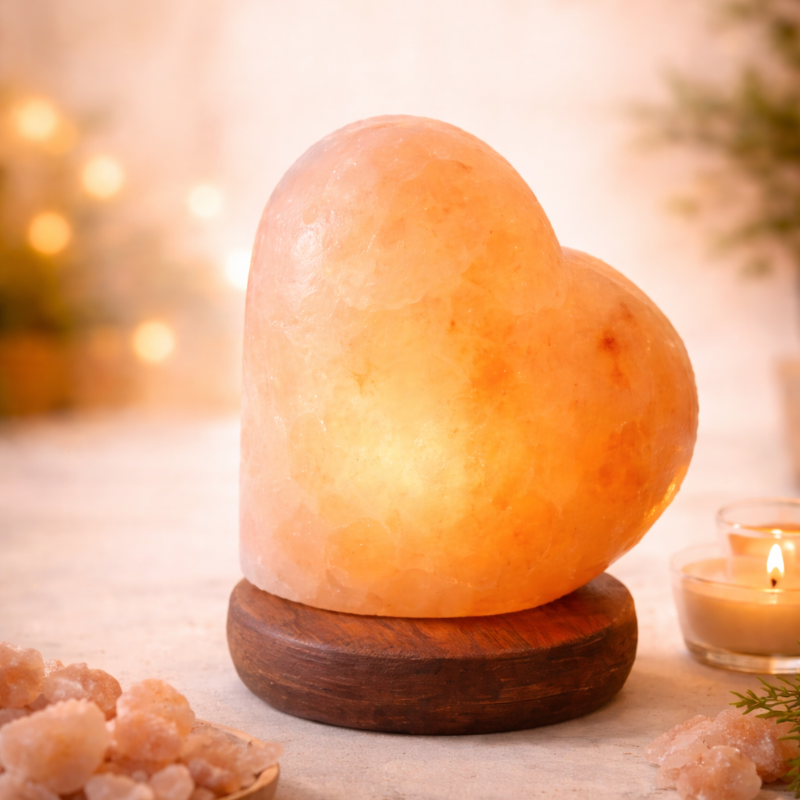 NAMISO - Himalayasalt hjerte USB lampe naturel pink ca. 400 g.