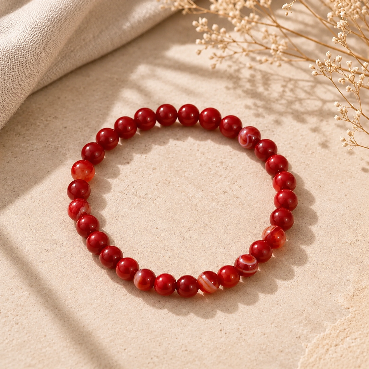 WOLFF JEWELRY -  Jalle Pearl Bracelet - Bourgogne