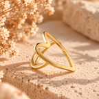 Wolff Jewelry - Luna Big justerbar Ring - 18 karat guldbelagt