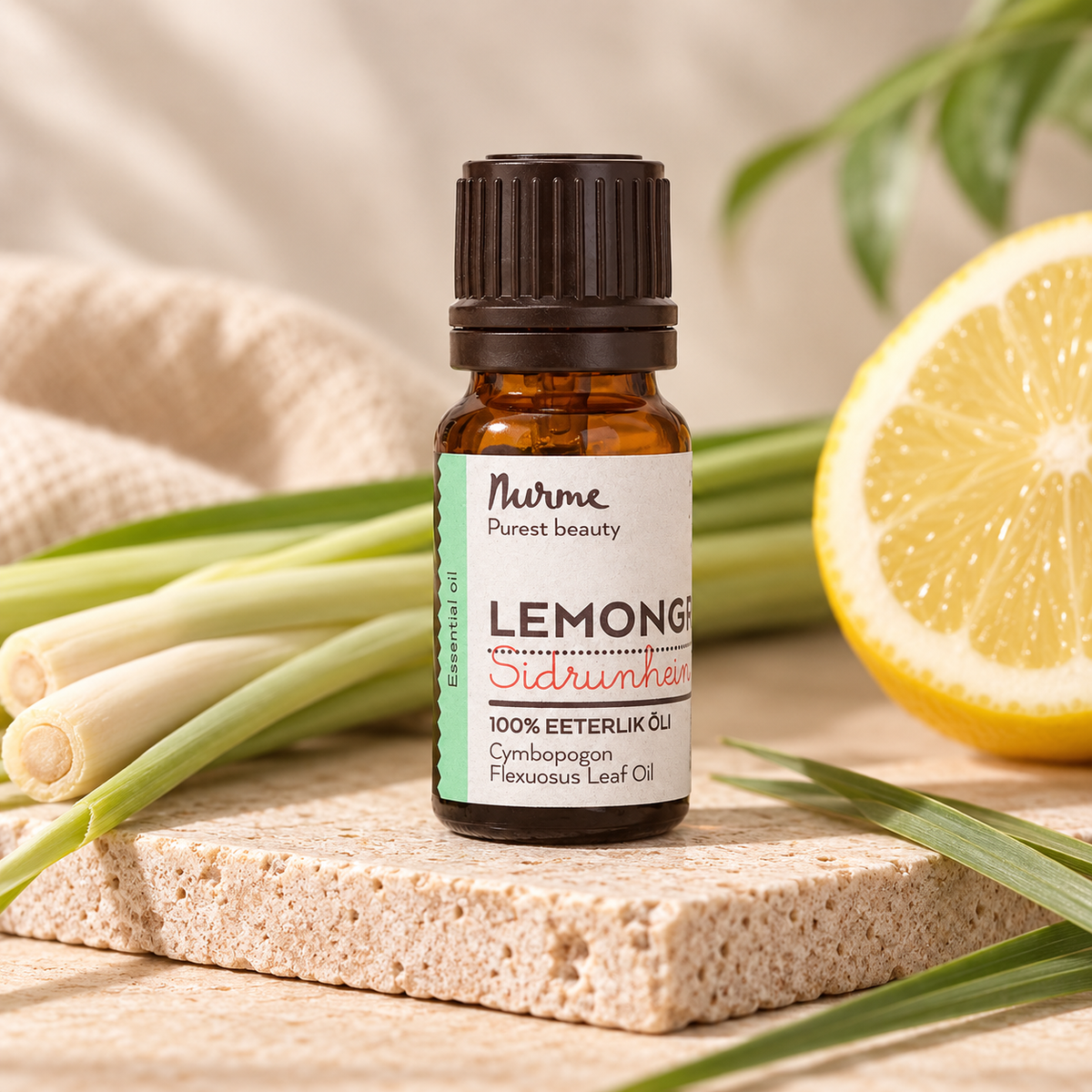 Nurme - 100% Lemongrass æterisk olie  - 10 ml.