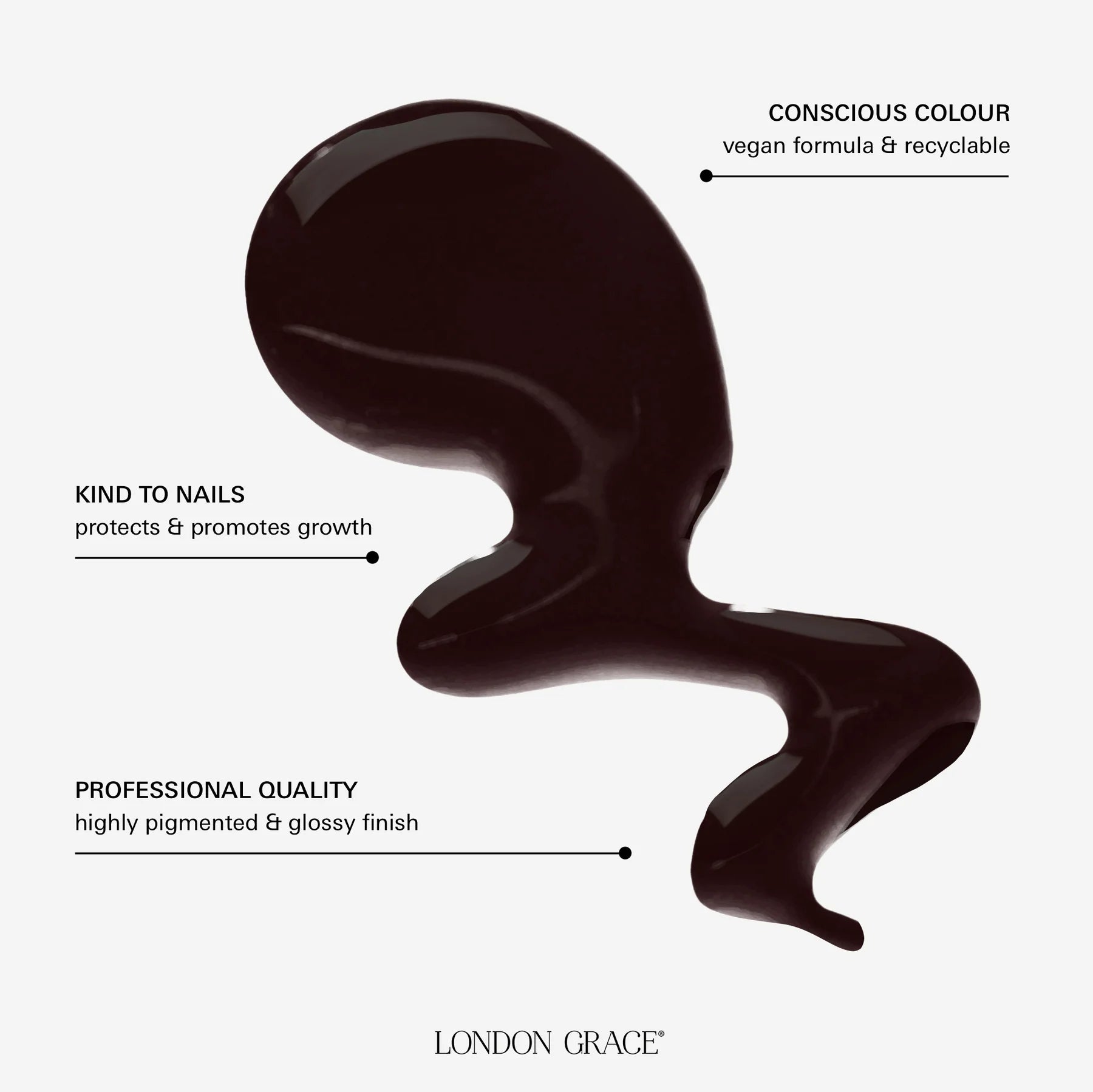 London Grace |  Neglelak - Teddy - Dark Brown (12 ml)