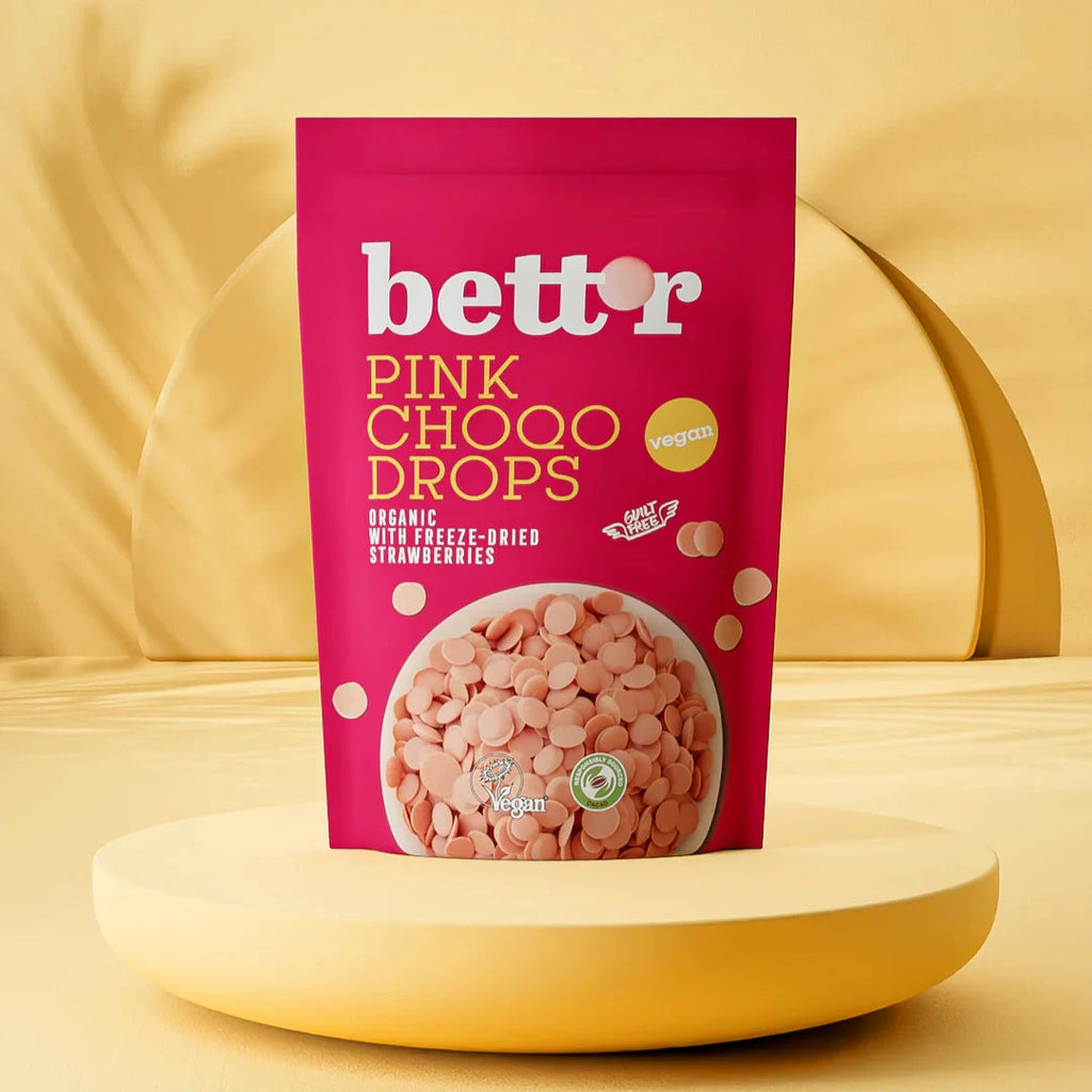 Bett'r - Chokoladeknapper -Pink  m. frysetørrede jordbær - 200g