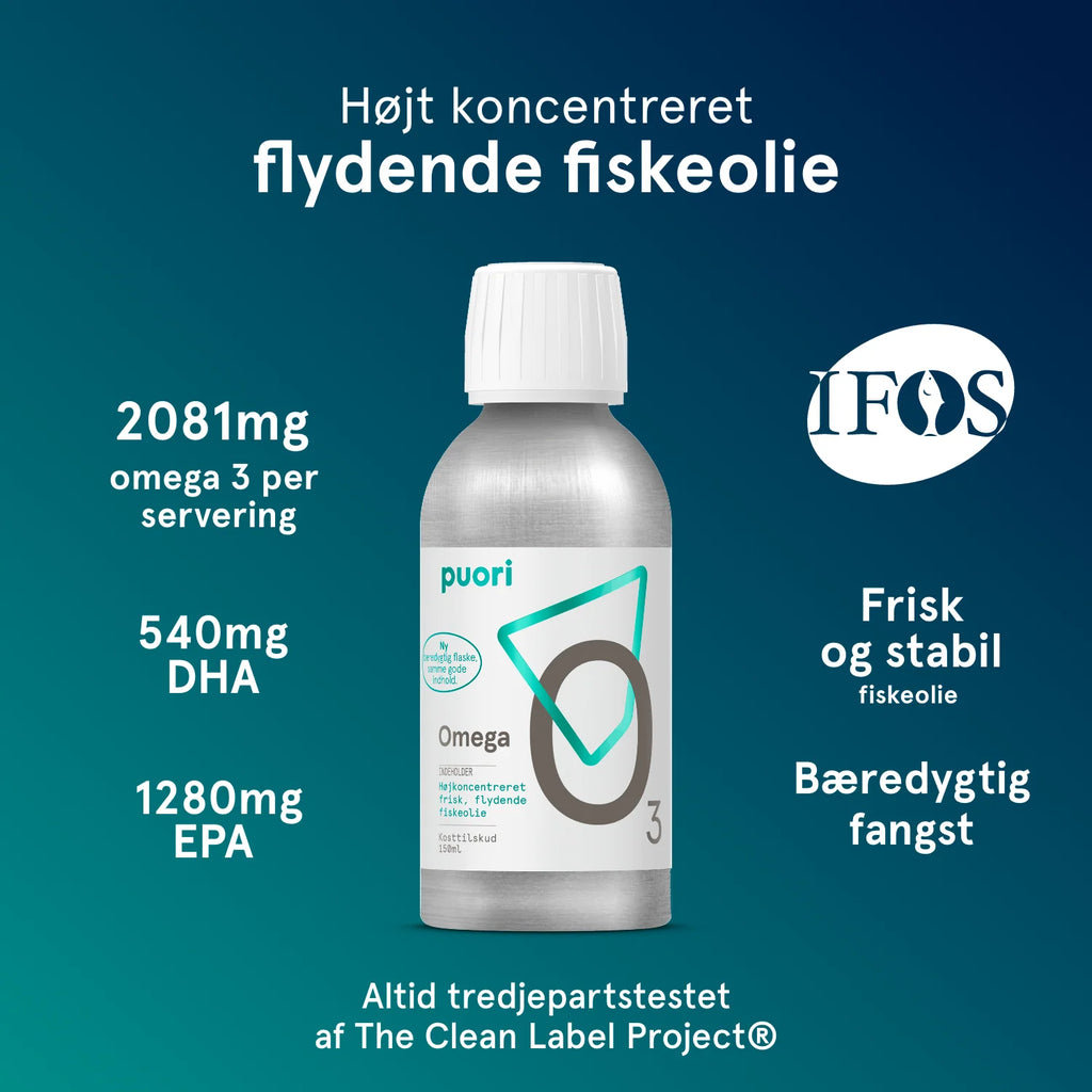 Puori - O3L - Flydende Fiskeolie - 150 ml.
