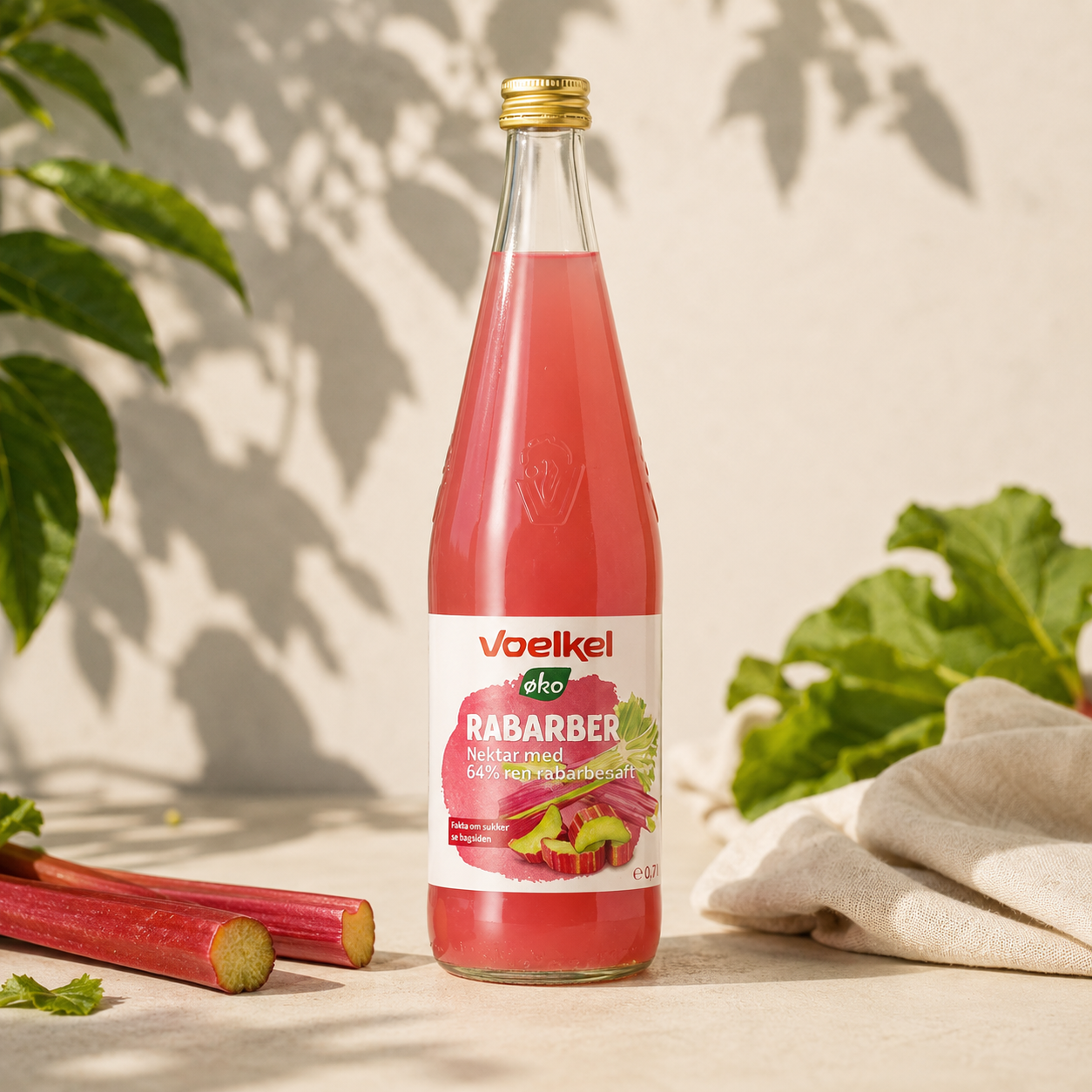 Voelkel - Rabarber nektar, økologisk - 700 ml.