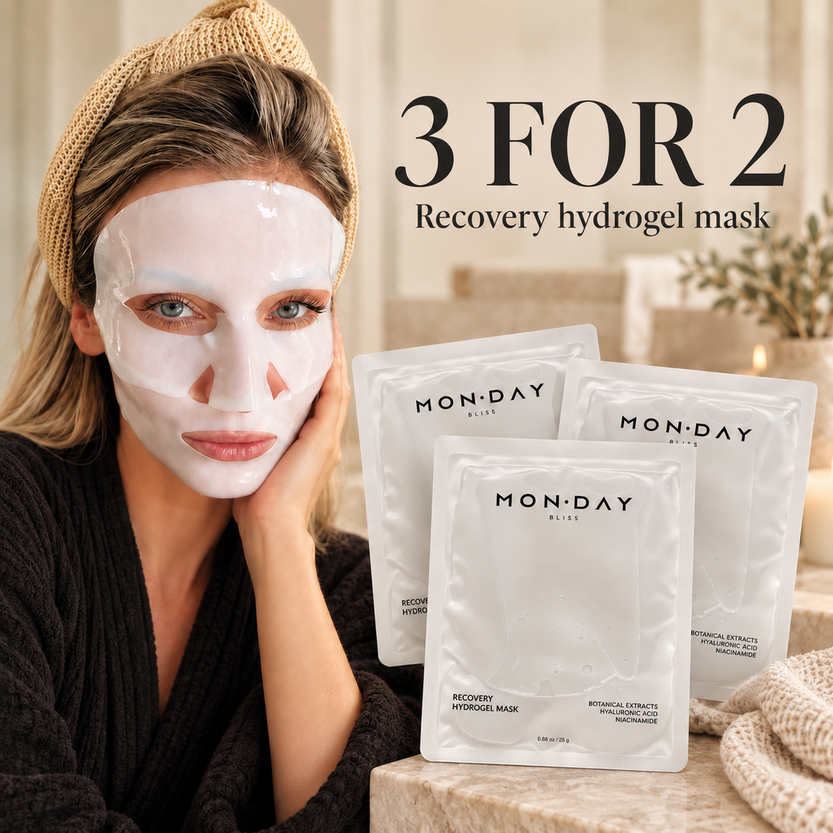 3 FOR 2 - MonDay Bliss - Recovery hydrogel mask