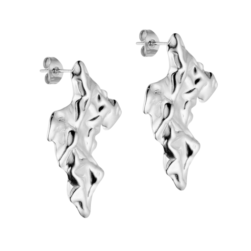 WOLFF JEWELRY - Rustic Big - øreringe - sølvfarvet
