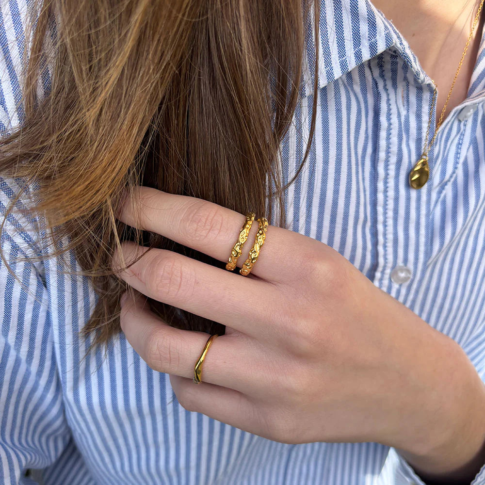 WOLFF JEWELRY - Rusty Ring - 18 karat guldbelagt (one size)