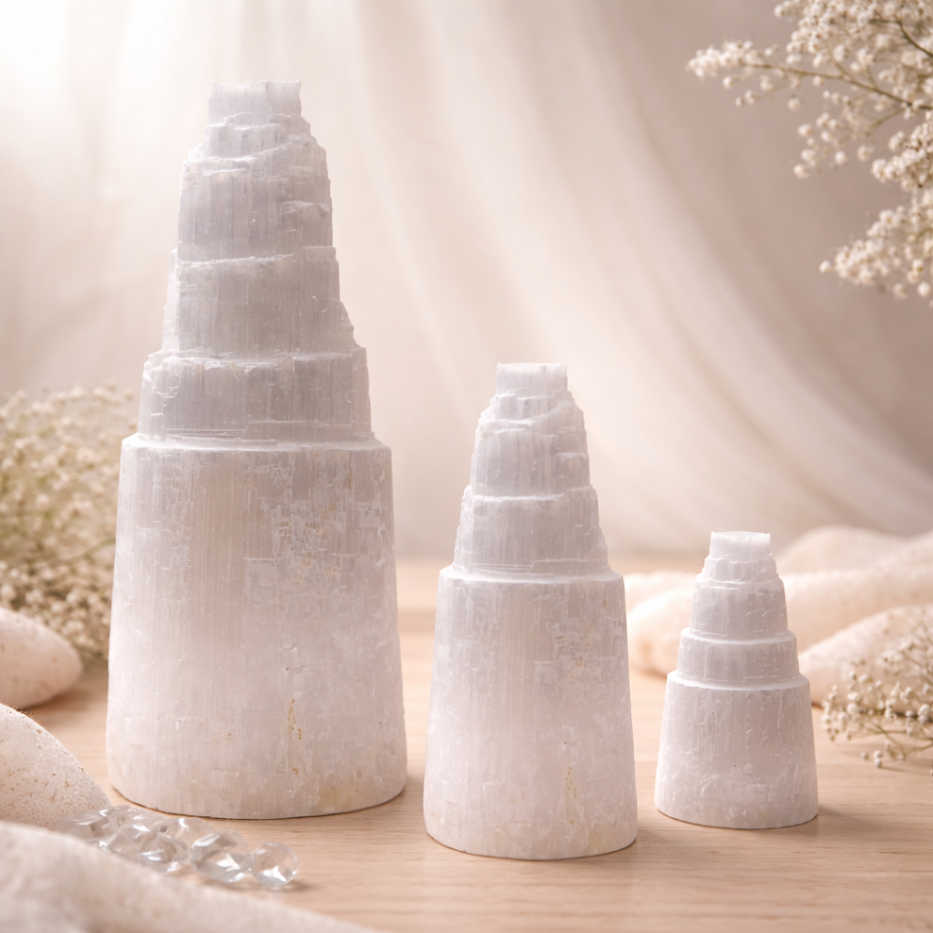 Namiso - Selenit krystal tårn - 15 cm (mellem)