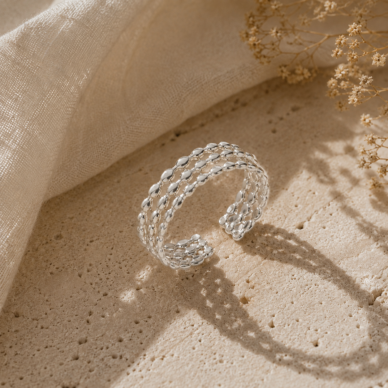 Wolff Jewelry - Mini Boble Ring - sølv farvet