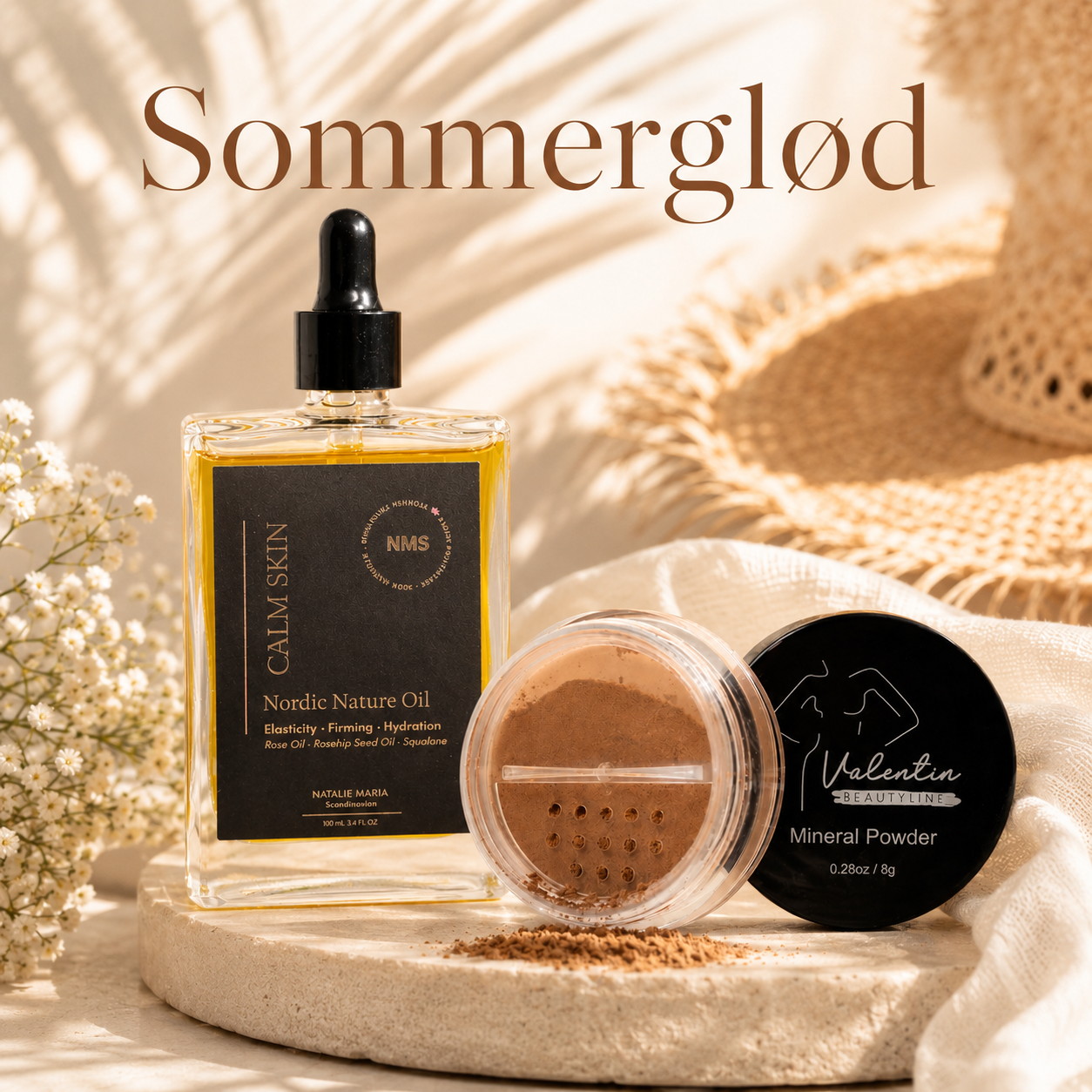 Den perfekte sommerglød - Natalie Maria olie GRATIS Mineral Brozing Powder