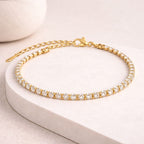 Wolff Jewelry - Crystal Tennis Bracelet - 18 karat guldbelagt