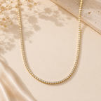 Wolff Jewelry - Crystal Tennis halskæde - 18 karat guldbelagt
