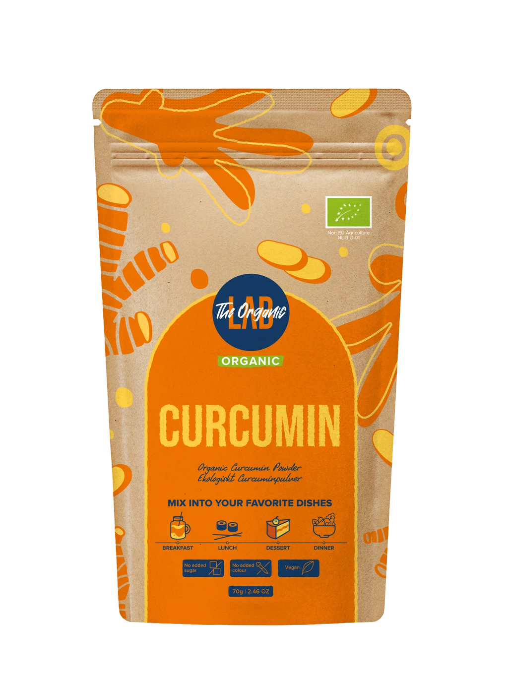 The Organic Labs - YELLOW CURCUMIN POWDER -70 g.