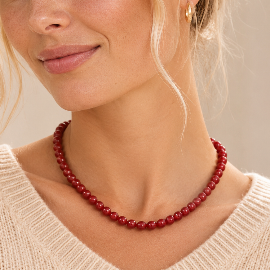 Wolff Jewelry - Jusi Pearl halskæde - Bourgogne