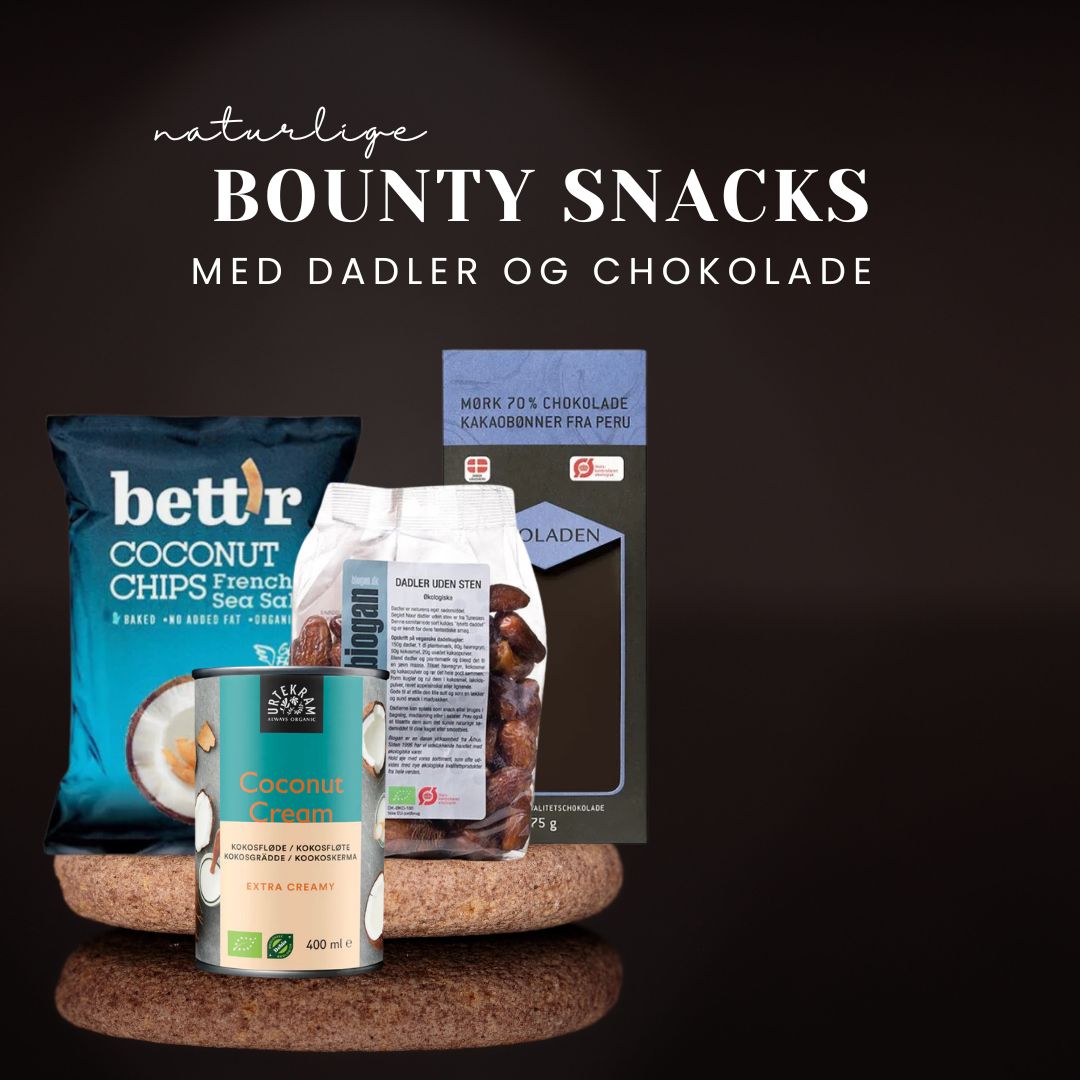 Naturlige Bounty snacks - med dadler & chokolade
