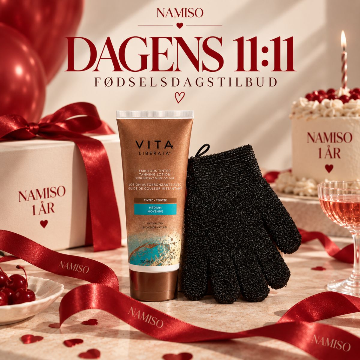 Dagens 11:11 fødselsdagstilbud | Vita Liberata Tanning lotion + skrubbehandsker