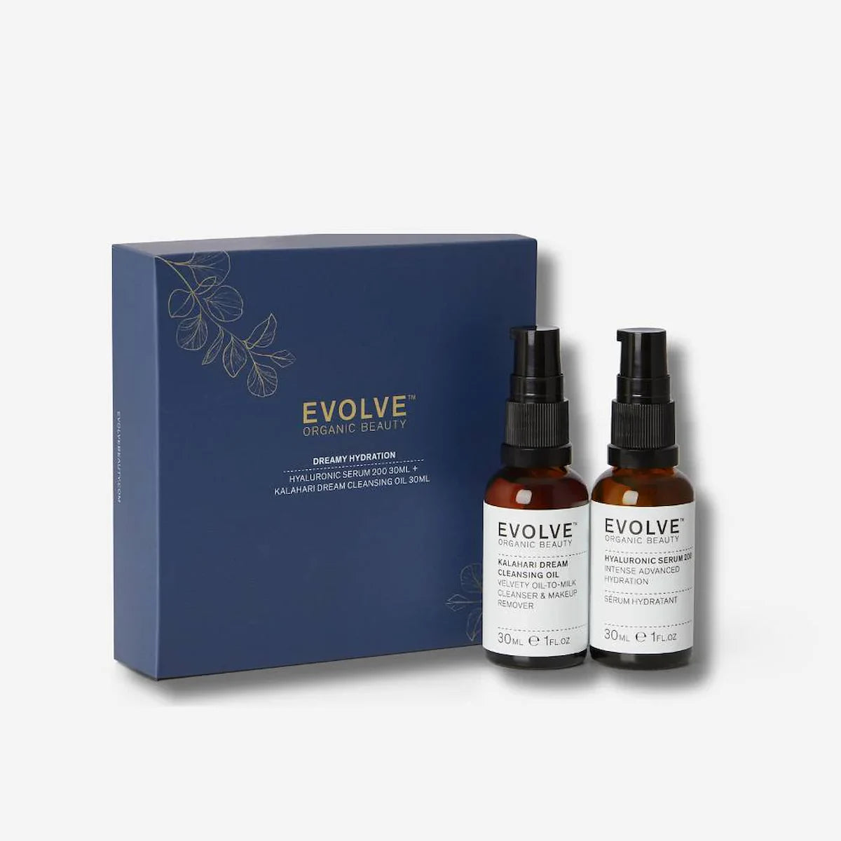 Evolve -  Dreamy Hydration - Hyaluronic Serum, 30 ml + Kalahari Dream Cleansing Oil, 30 ml