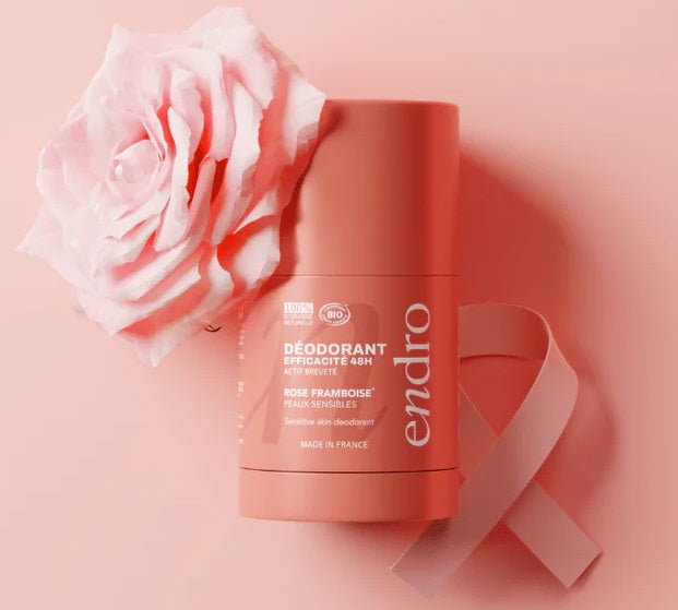 Endro - cosmètiques - bio deodorant stick - rose-hindbær
