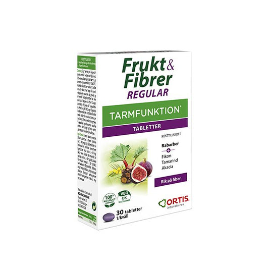 Ortis - Frugt & Fibre tabletter (regelmæssig tarmfunktion) - 30 tab
