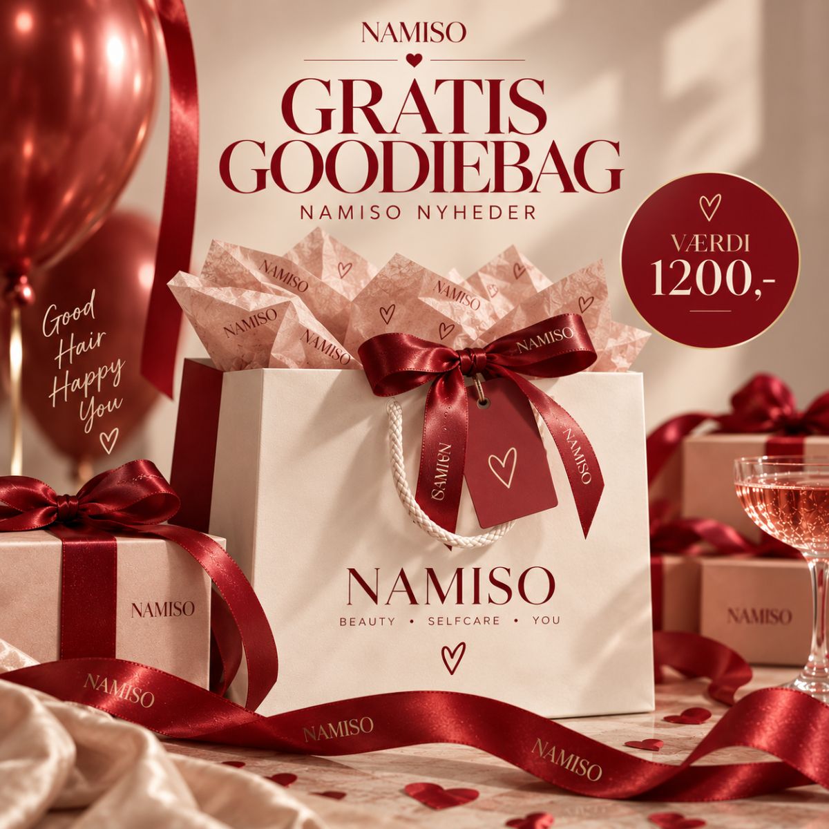 NAMISO | Fødselsdags goodiebag - Hårtema - Værdi 1200,-