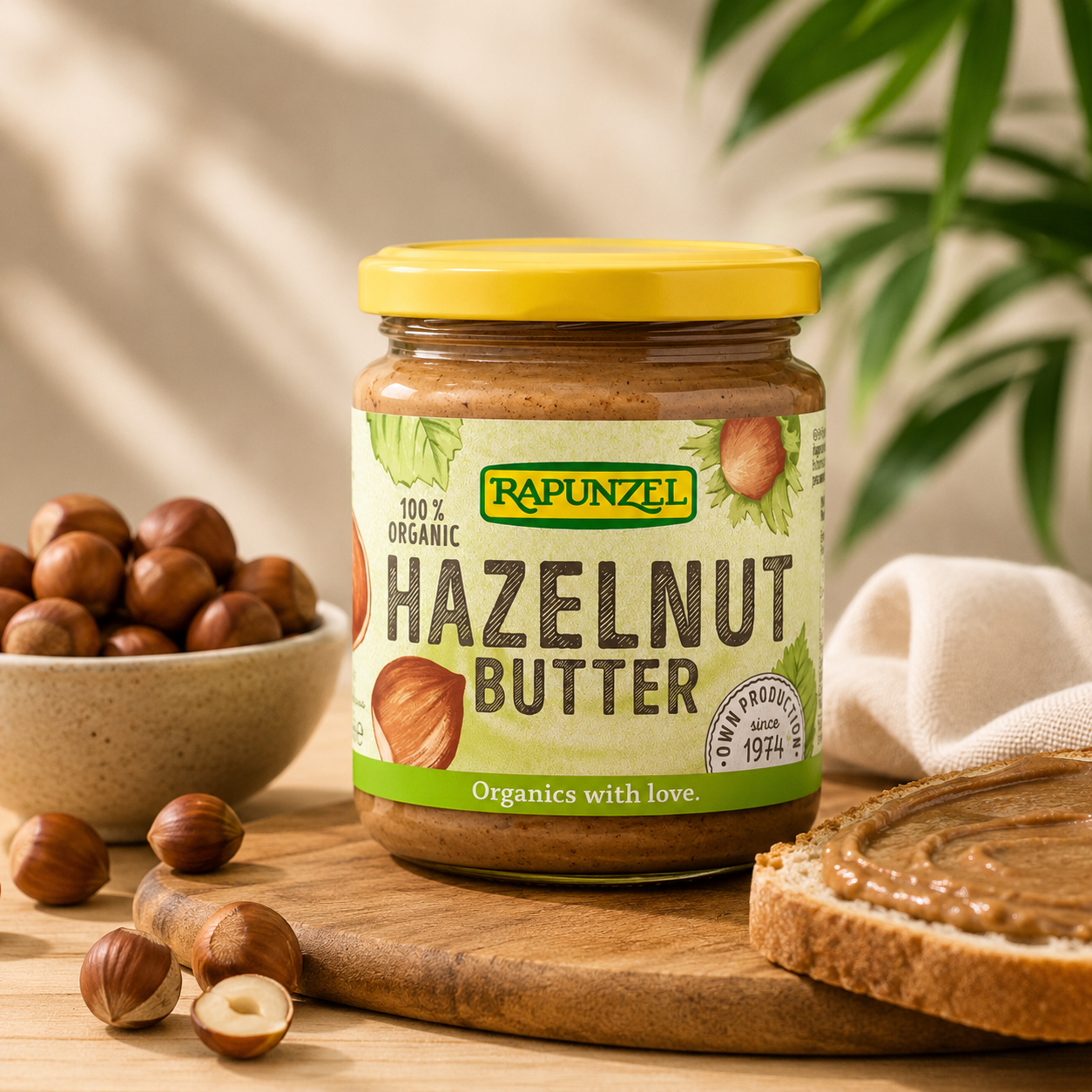 RAPUNZEL - økologiske hasselnøddecreme - 250 g.