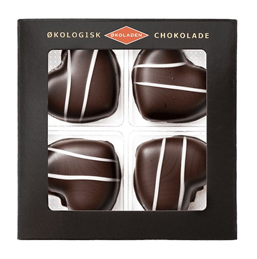 ØKOLADEN - ØKOLOGISKE MARCIPAN HJERTER - 4-PAK