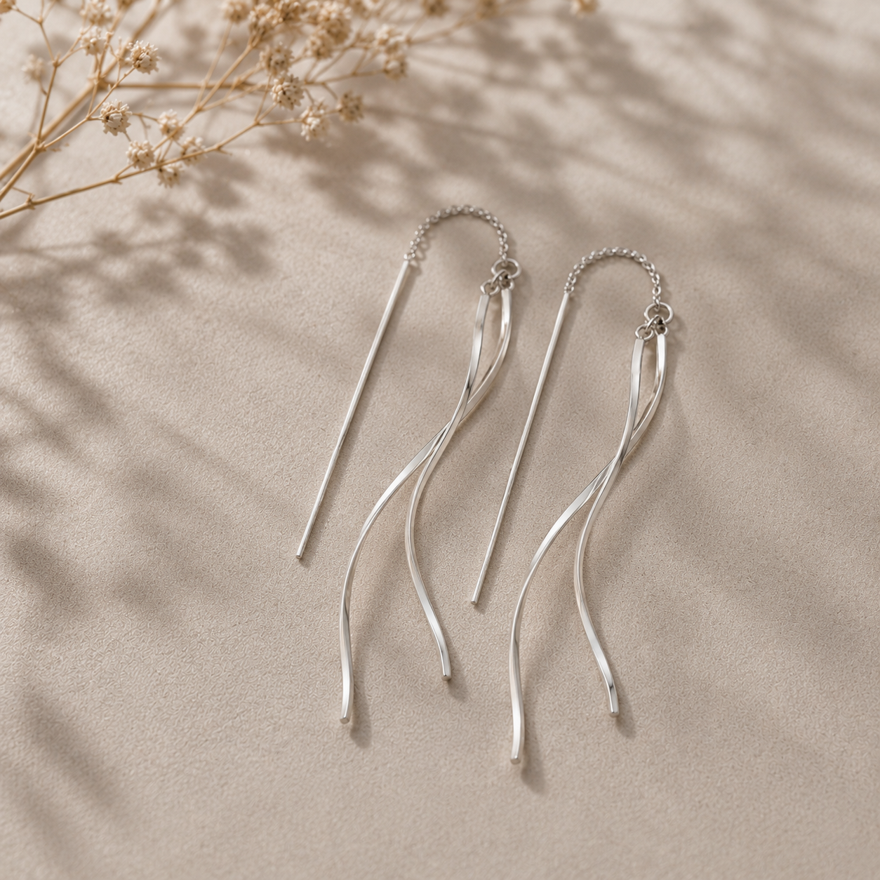WOLFF JEWELRY - Waves Earring - Sølvfarvet