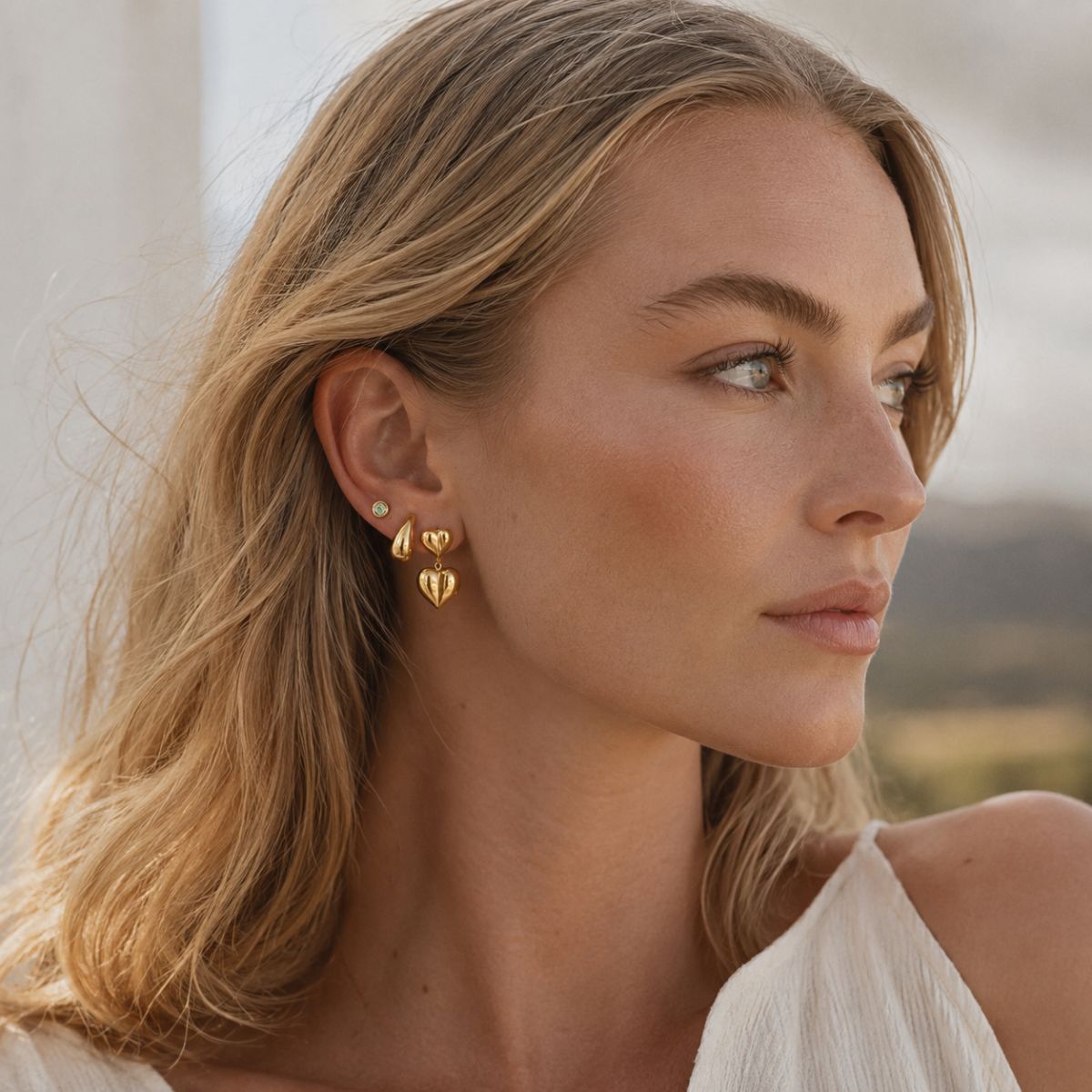 Wolff Jewelry | Drops Earstud - 18 karat guldbelagt