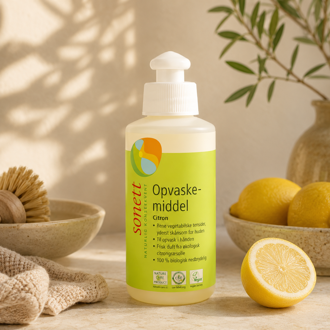 Sonett - Økologisk Opvaskemiddel - citron - 120 ml.