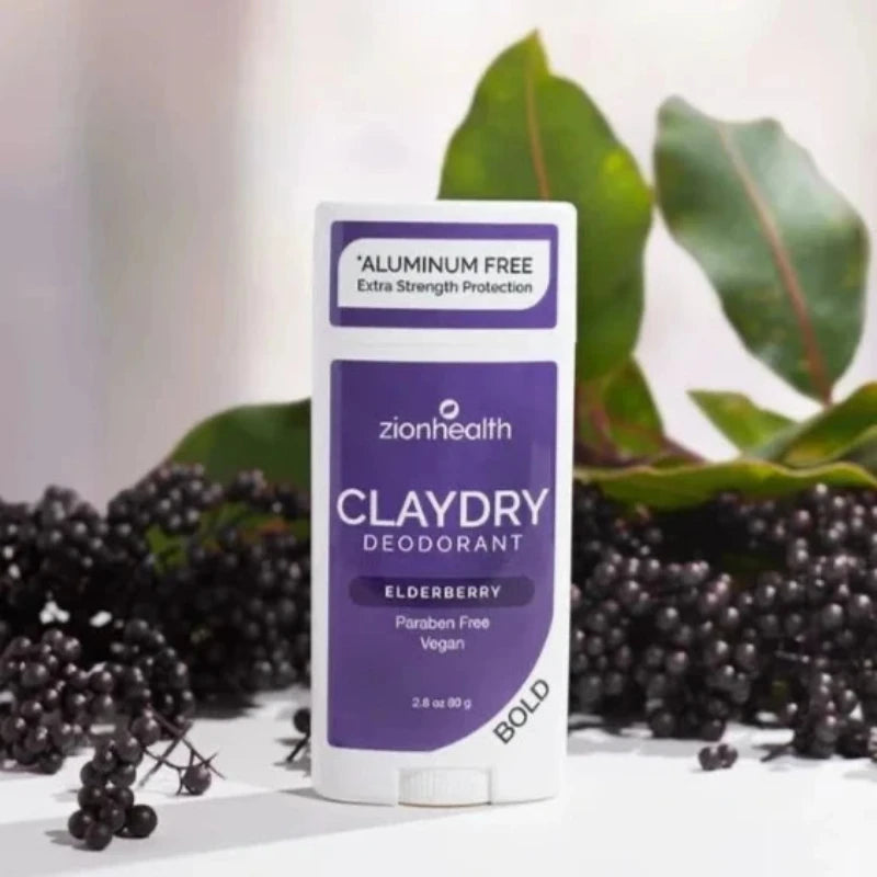 ZIONHEALTH  - BIO CLAYDRY  DEODORANT - ELDERBERRY - 80ml
